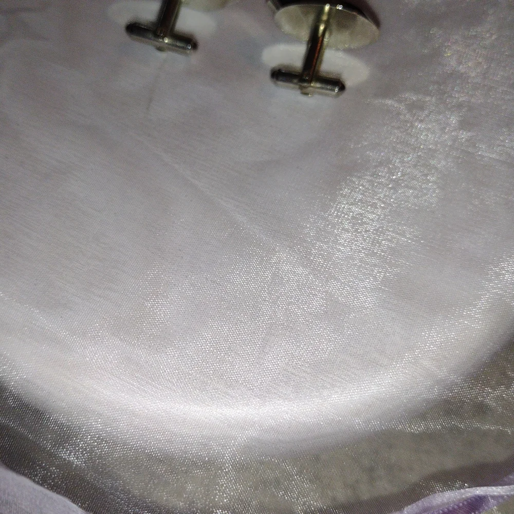 VINTAGE Silver Oval Striped Cufflinks